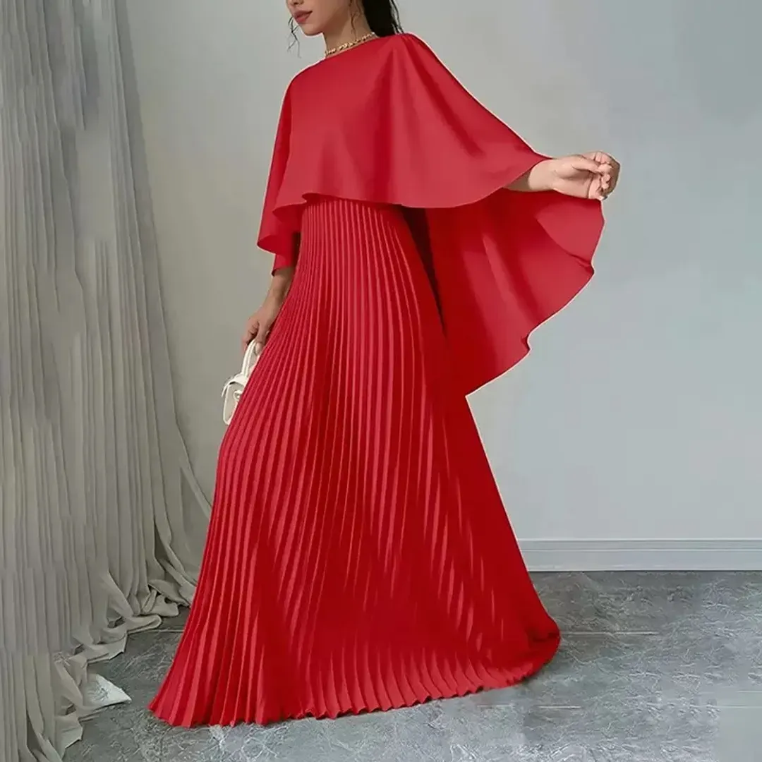 Conjunto Feminino Plissado com Manga Morcego e Saia Assimétrica 2